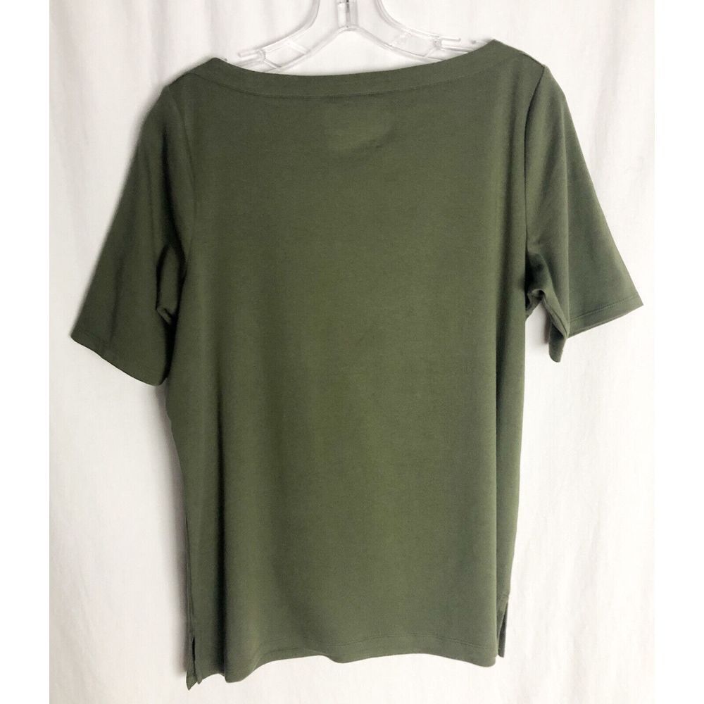 Talbots Plus Size Woman's Green Short Sleeve Stretch Top‎ Weekend Tee Size X - Picture 3 of 5